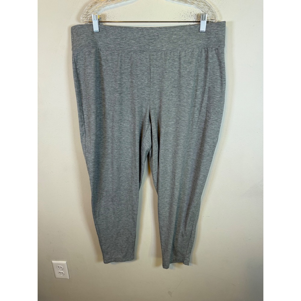 Lands End Womens Lounge Pants Stretch Heather Gray 1X 16W-18W